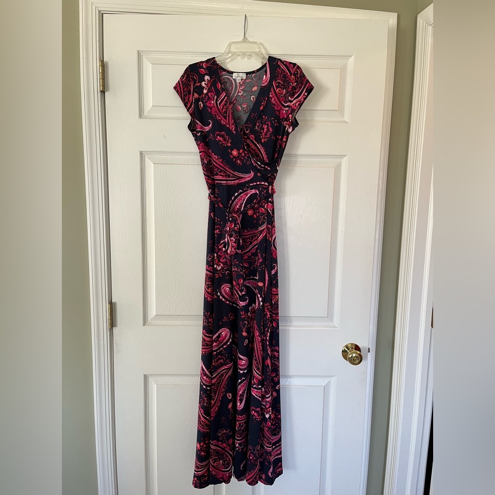 OLIVIA MATTHEWS Maxi Faux Wrap Dress